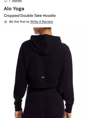 Sold out everywhere!! ALO Yoga Black Cropped Double Take Hoodie